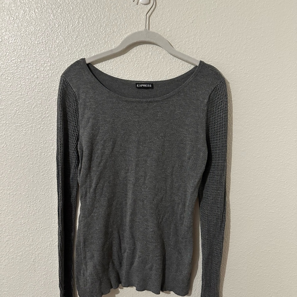 Express Charcoal Long Sleeve Women's Top